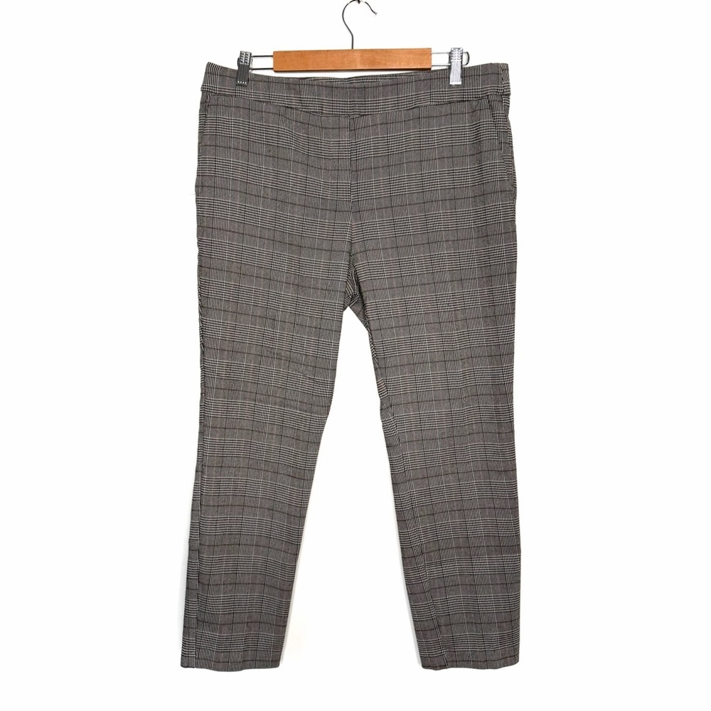 Autres Filles Brown Plaid Tapered Leg Pull On Pants Size Large